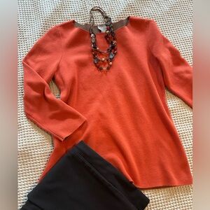 Chico's Burnt Orange Knit Top, Chico’s Size 0 (US Small)